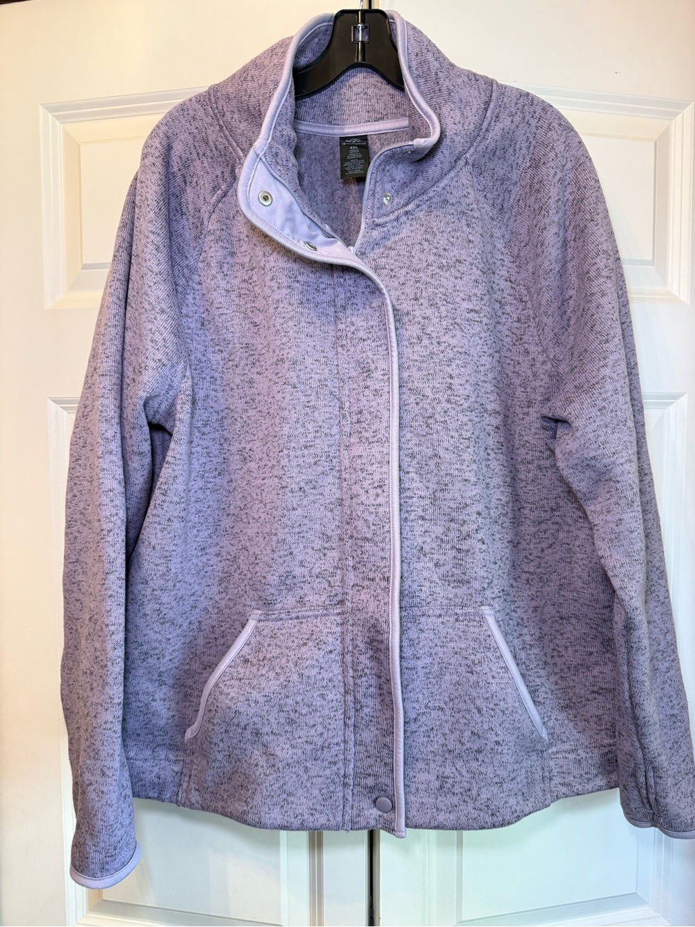 Champion Lavender Purple Heather Zip & Button Front Fleece Jacket